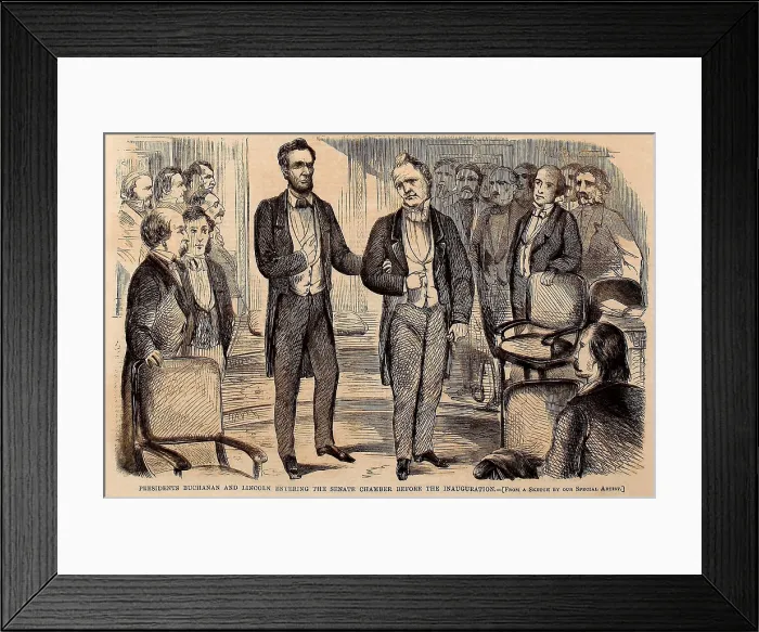 Framed Print : Presidents Buchanan and Lincoln entering the Senate Chamber before the Inauguration, March 4, 1861 (BSLOC_2016_14_121) Framed Print : Presidents Buchanan and Lincoln entering the Senate Chamber before the Inauguration, March 4, 1861 (BSLOC_2016_14_121)