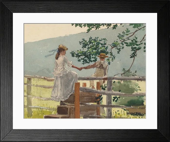 Framed Print : On the Stile, by Winslow Homer, 1878, American painting, watercolor, graphite on paper Framed Print : On the Stile, by Winslow Homer, 1878, American painting, watercolor, graphite on paper