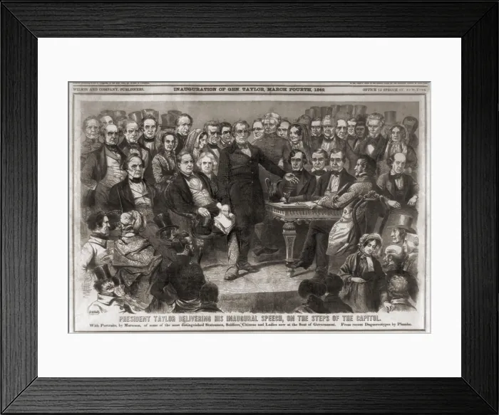 Framed Print : President Zachery Taylor, delivering his inaugural speech, at the Capitol, March 4, 1849
