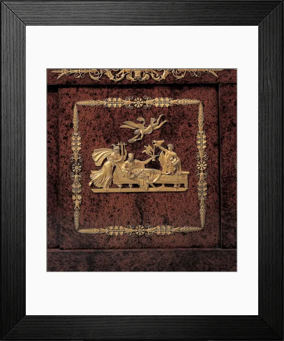 Framed Print : Weisweiler Adam, Thomire Pierre-Philippe, Three-door commode, 1809 - 1811, 19th Century, burr thuja and gilded bronze, Italy, Campania, Naples