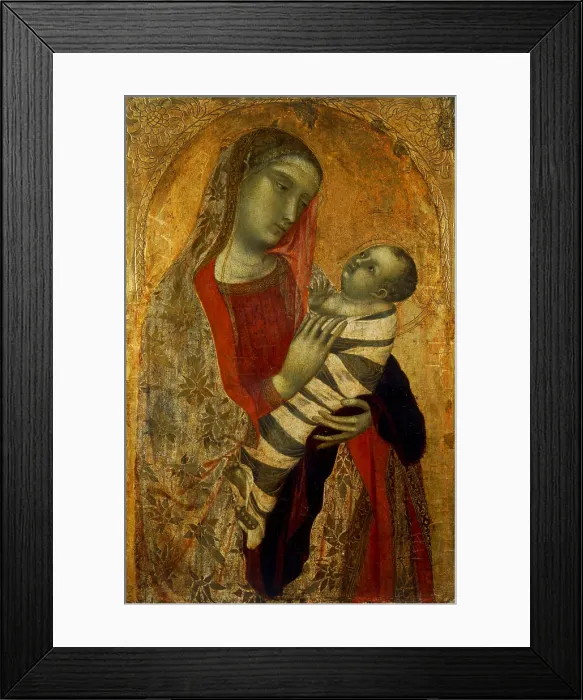 Framed Print : Lorenzetti Ambrogio, Madonna with Child, 1320, 14th Century, tempera on panel, Italy, Lombardy, Milan