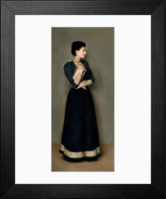 Framed Print : Fabbri Paolo Egisto, Portrait of the Artist's Sister, 1888 - 1892, 19th Century, oil on canvas, Italy