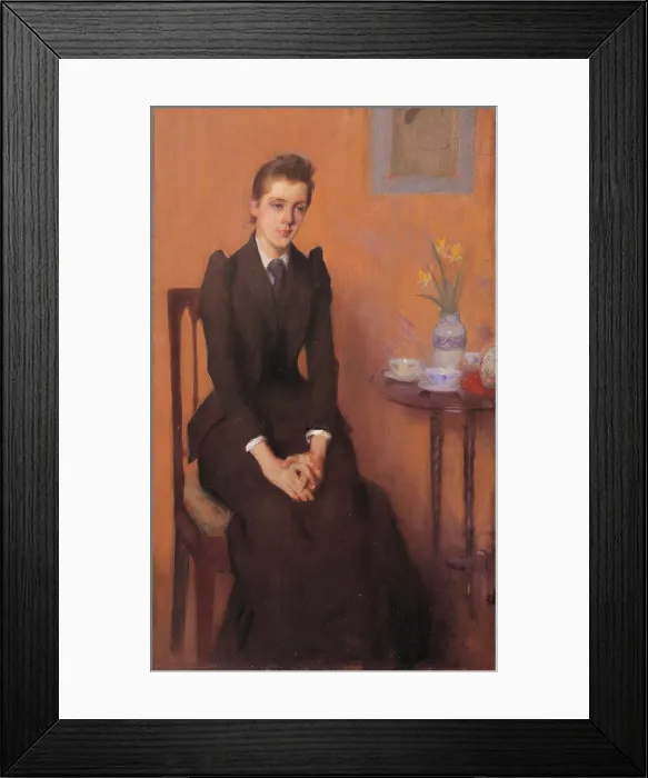 Framed Print : Fabbri Paolo Egisto, Portrait of a Young American Friend, 1892, 19th Century, oil on canvas, Italy
