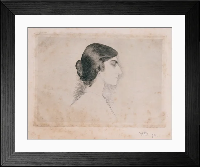 Framed Print : Blood Florence, Self-portrait, 1898, 19th Century, pencil and charcoal on paper, Italy, Private collection (390617) Everett CollectionMondadori Portfolio**US SALES ONLY**