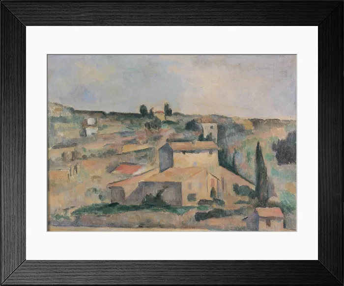 Framed Print : Fabbri Paolo Egisto, Countryside near Bellevue, copy of original by C zanne, 1890 - 1895, 19th Century, oil on canvas, Italy