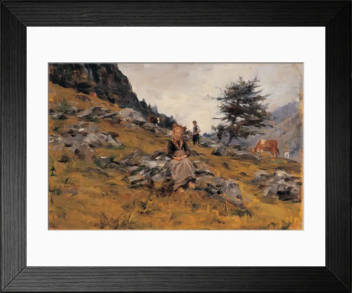 Framed Print : Cosola Demetrio, Pasture near Gressoney, 1885 - 1895, 19th Century, oil on panel, private collection (156019) Everett CollectionMondadori Portfolio**US SALES ONLY**