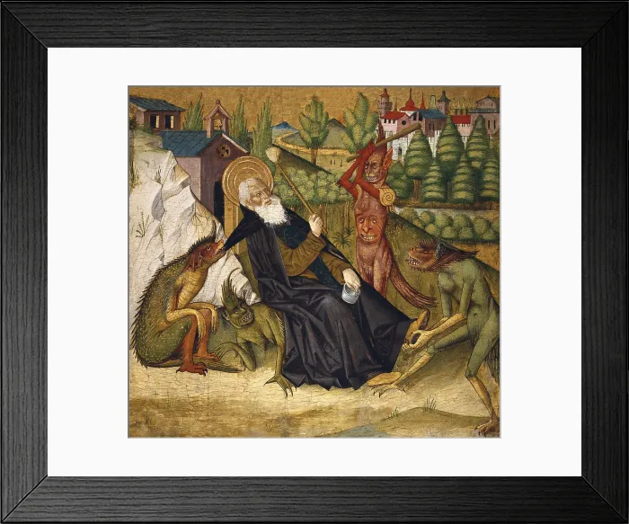 Framed Print : BONNAT, Master of (15th century). Tempations of Saint Anthony. 2nd half 15th c. Gothic art. Tempera on wood. SPAIN. Bilbao. Bilbao Fine Arts Museum. - P Framed Print : BONNAT, Master of (15th century). Tempations of Saint Anthony. 2nd half 15th c. Gothic art. Tempera on wood. SPAIN. Bilbao. Bilbao Fine Arts Museum. - P
