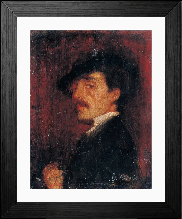 Framed Print : Cosola Demetrio, Man Wearing a Hat, 1870 - 1895, 19th Century, oil on panel, Private collection (156024) Everett CollectionMondadori Portfolio**US SALES ONLY**