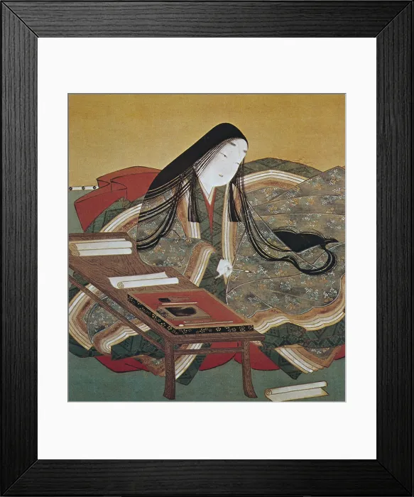Framed Print : MURASAKI SHIKIBU (c. 978 - c.1014). Japanese writer. Illustration of a court lady of the Heian period Framed Print : MURASAKI SHIKIBU (c. 978 - c.1014). Japanese writer. Illustration of a court lady of the Heian period
