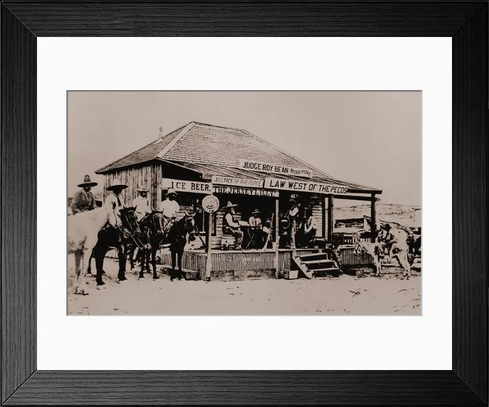 Framed Print : Judge Roy Bean (1825-1903), was the Justice of the Peace in Val Verde County, Texas. He conducted his law enforcement business from his saloon in the town of Langtry, Texas