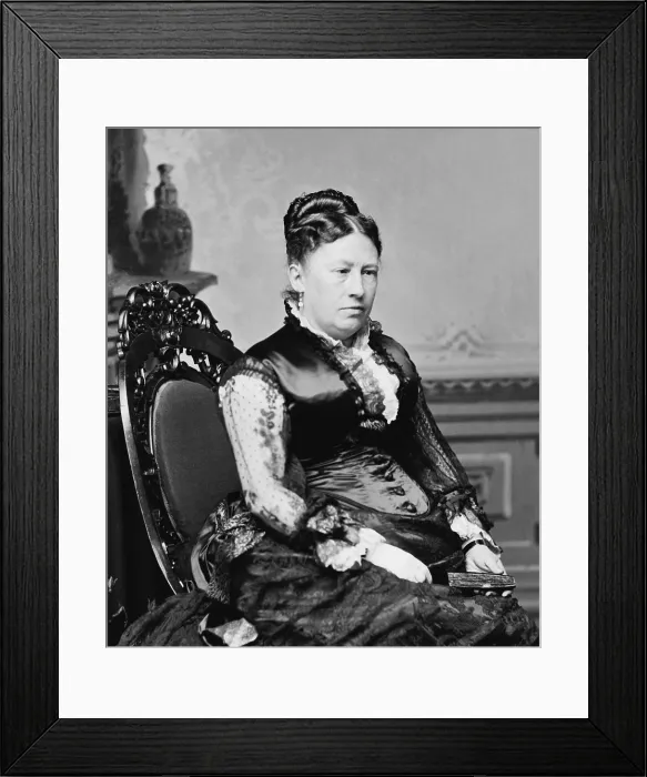 Framed Print : Julia Dent Grant wife of Ulysses S. Grant, the 17th President of the US. Photo by Mathew B. Brady studio, 1869-1876 (BSLOC_2016_14_15)