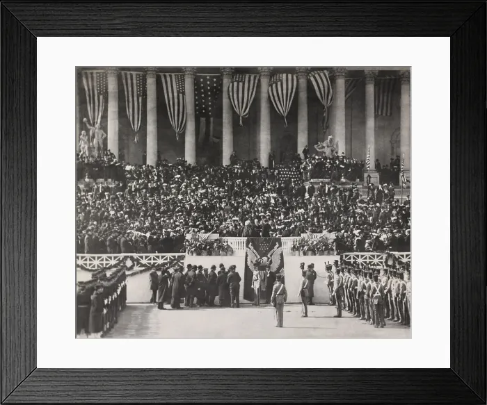 Framed Print : President Theodore Roosevelt is sworn in for his second term by Chief Justice Melville Fuller. March 4, 1905 (BSLOC_2016_14_155)