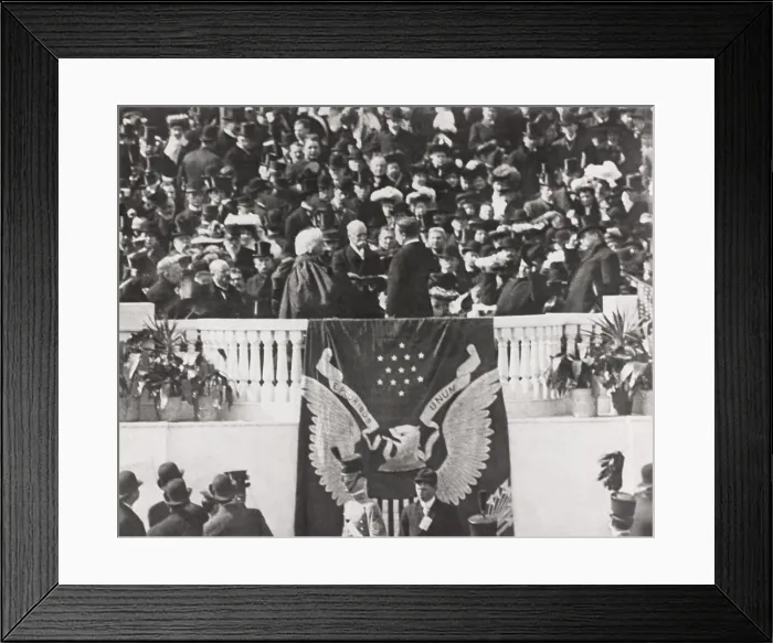 Framed Print : President Theodore Roosevelt is sworn in for his second term by Chief Justice Melville Fuller. March 4, 1905 (BSLOC_2016_14_158)