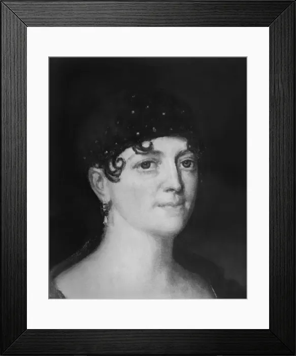 Framed Print : Elizabeth Kortright Monroe, wife of the 5th American President, James Monroe. Detail of portrait by John Vanderlyn, c. 1800-1820 (BSLOC_2016_14_16)