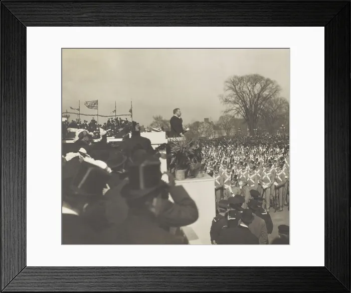 Framed Print : President Theodore Roosevelt delivering his inaugural address at US Capitol, March 4, 1905 Framed Print : President Theodore Roosevelt delivering his inaugural address at US Capitol, March 4, 1905