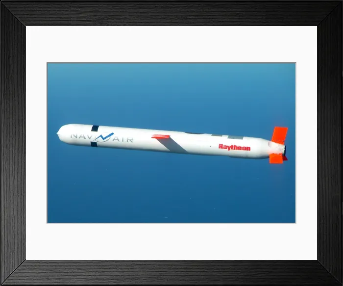 Framed Print : A new generation of Tomahawk cruise missile introduced in 2002 could be reprogrammed in-flight to strike any of 15 specified targets or redirected to any Global Positioning System