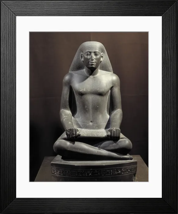 Framed Print : Nespekasuti, Scribe of Karnak. 490 BC. Ethiopian age. Egyptian art. Sculpture on rock. EGYPT. Cairo. Egyptian Museum. - BeBa / Iberfoto / Everett Collection (368820)**US SALES ONLY**