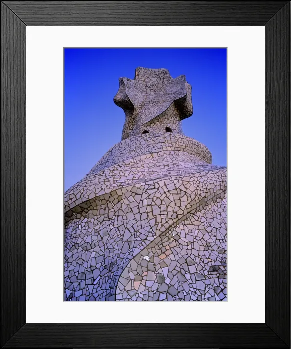 Framed Print : SPAIN. Barcelona. Mil House or 'The Quarry'. Detail of the roof chimneys. Modernism. Architecture Framed Print : SPAIN. Barcelona. Mil House or 'The Quarry'. Detail of the roof chimneys. Modernism. Architecture