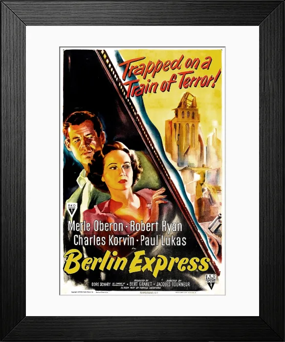 Framed Print : BERLIN EXPRESS, US poster, from top: Robert Ryan, Merle Oberon, 1948 Framed Print : BERLIN EXPRESS, US poster, from top: Robert Ryan, Merle Oberon, 1948