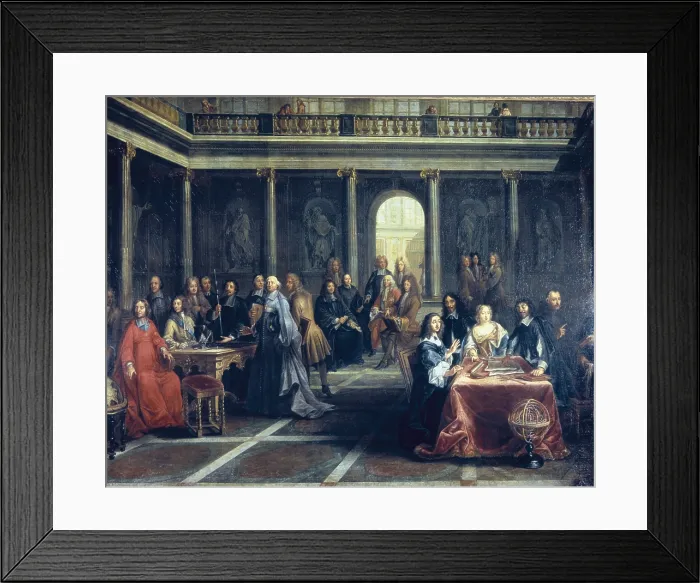 Framed Print : DUMESNIL, Pierre Louis (1698-1781). Christine of Sweden and her Court. 1st half 18th c. Oil on canvas. FRANCE. Versailles. National Museum of Versailles