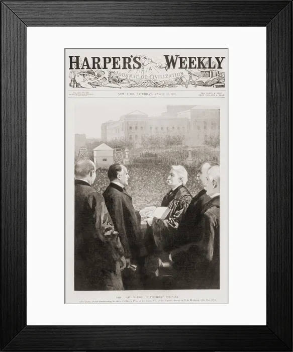 Framed Print : Front page of HARPERS WEEKLY with illustration of inauguration of William McKinley. March 4, 1897 Framed Print : Front page of HARPERS WEEKLY with illustration of inauguration of William McKinley. March 4, 1897