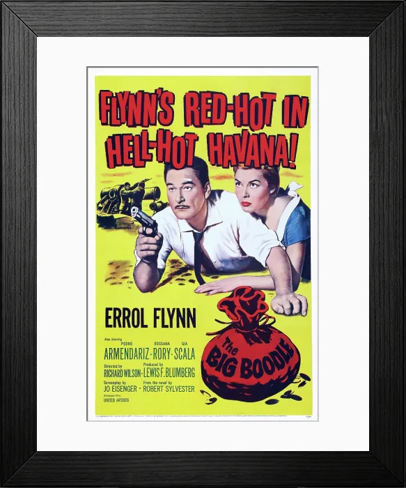 Framed Print : THE BIG BOODLE, US poster art, from left: Errol Flynn, Rosanna Rory, 1957 Framed Print : THE BIG BOODLE, US poster art, from left: Errol Flynn, Rosanna Rory, 1957