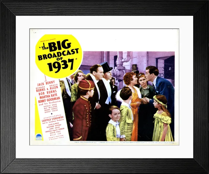Framed Print : THE BIG BROADCAST OF 1937, from left, Jack Benny, George Burns, Gracie Allen, Martha Raye, Ray Milland, 1936 Framed Print : THE BIG BROADCAST OF 1937, from left, Jack Benny, George Burns, Gracie Allen, Martha Raye, Ray Milland, 1936