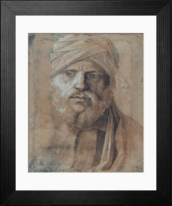 Framed Print : Bellini Giovanni, Man with Turban, 15th Century, Italy, Tuscany, Florence, Uffizi Gallery (157707) Everett CollectionMondadori Portfolio**US SALES ONLY**