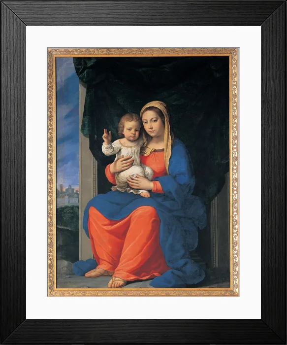 Framed Print : Lana Ludovico, Madonna and the Blessing Child, also known as The Madonna of Fiorano, 1636, 17th Century, oil on canvas, Italy, Emilia Romagna, Modena Framed Print : Lana Ludovico, Madonna and the Blessing Child, also known as The Madonna of Fiorano, 1636, 17th Century, oil on canvas, Italy, Emilia Romagna, Modena
