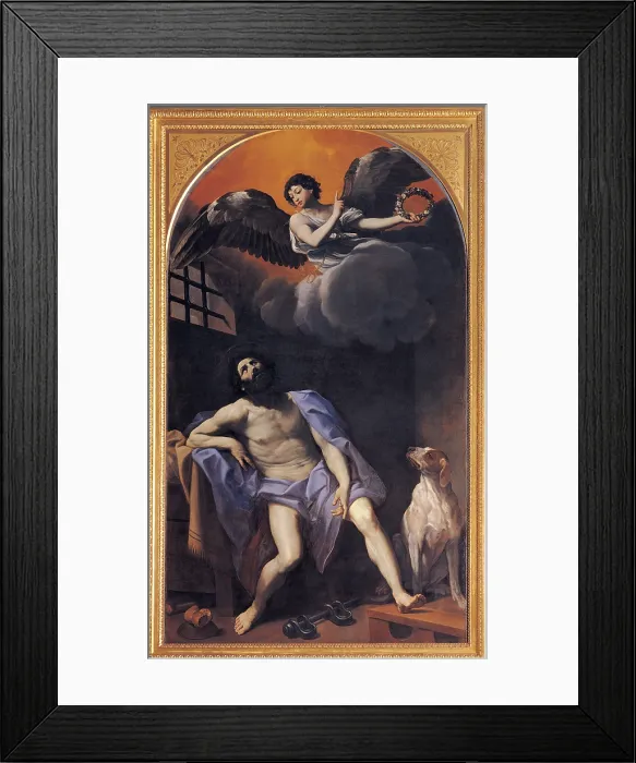 Framed Print : Reni Guido, St Roch in Prison, 1617 - 1618, 17th Century, oil on canvas, Italy, Emilia Romagna, Modena