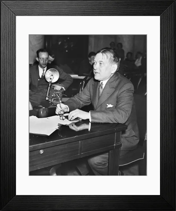 Framed Print : Henry Mencken testified, no civilized country can condone lynching, on Feb. 2, 1935