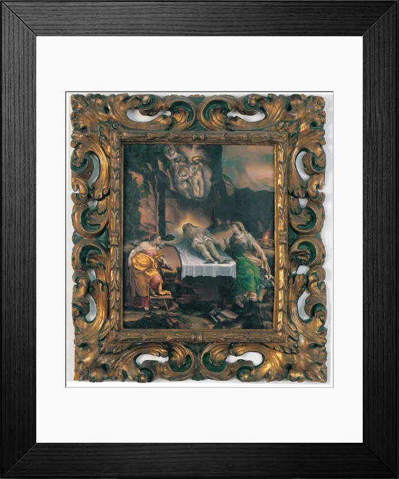 Framed Print : Orsi Lelio, Mourning the Dead Christ with cornice, 16th Century, oil on canvas, Italy, Emilia Romagna, Modena