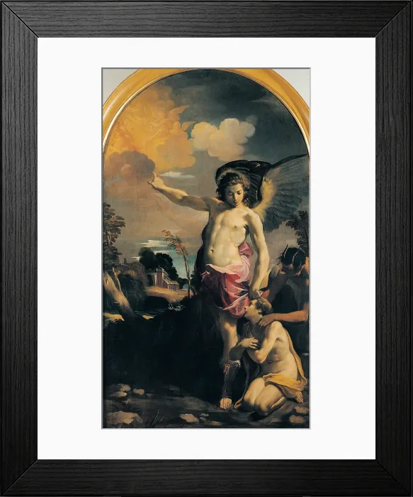 Framed Print : Bononi Carlo, The Guardian Angel, 17th Century, oil on canvas, Italy, Emilia Romagna, Ferrara