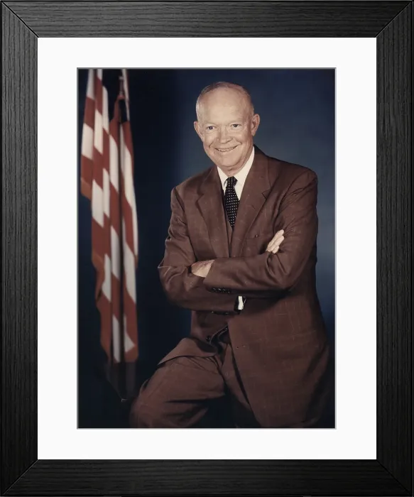 Framed Print : President Dwight Eisenhower. 1956 color portrait. - (BSLOC_2014_16_53)