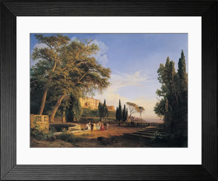 Framed Print : Fontanesi Giovanni, Villa d'Este in Tivoli, 1840, 19th Century, oil on canvas, Italy, Emilia Romagna, Modena