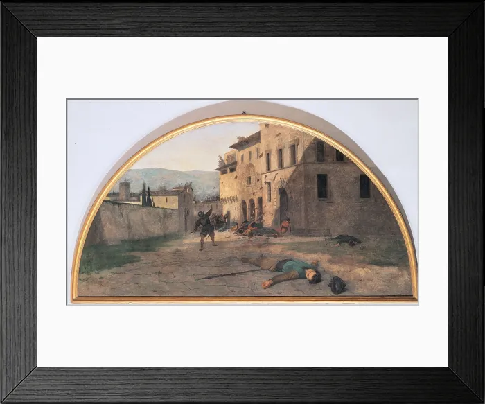 Framed Print : Lega Silvestro, War, 1863, 19th Century, oil on canvas, Italy, Emilia Romagna, Modigliana, Forl, Cesena, Cathedral (157798) Everett CollectionMondadori Portfolio**US SALES ONLY**