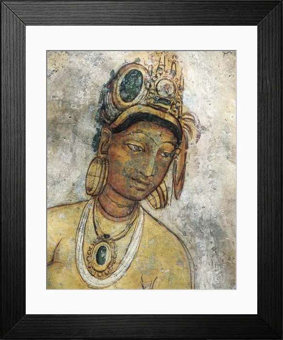 Framed Print : Maidens among clouds. 5th c. SRI LANKA. Sigiriya. Frescoes in the ancient rock fortress and palace of Sigiriya built by King Kasssapa (477-495). Hindu art. Fresco Framed Print : Maidens among clouds. 5th c. SRI LANKA. Sigiriya. Frescoes in the ancient rock fortress and palace of Sigiriya built by King Kasssapa (477-495). Hindu art. Fresco