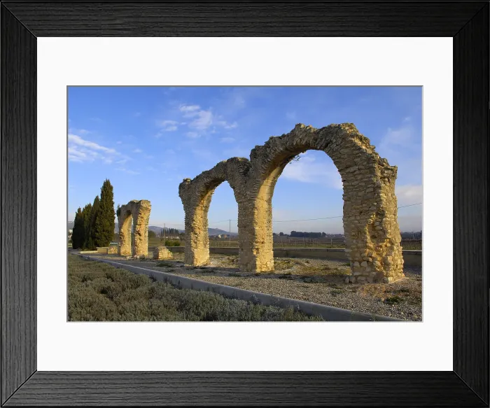 Framed Print : SPAIN. BARCELONA. Baix Peneds. Sant Jaume dels Domenys. Roman aqueduct ruins. Roman art. - Rafa Perez / Iberfoto / Everett Collection (532788)**US SALES ONLY**