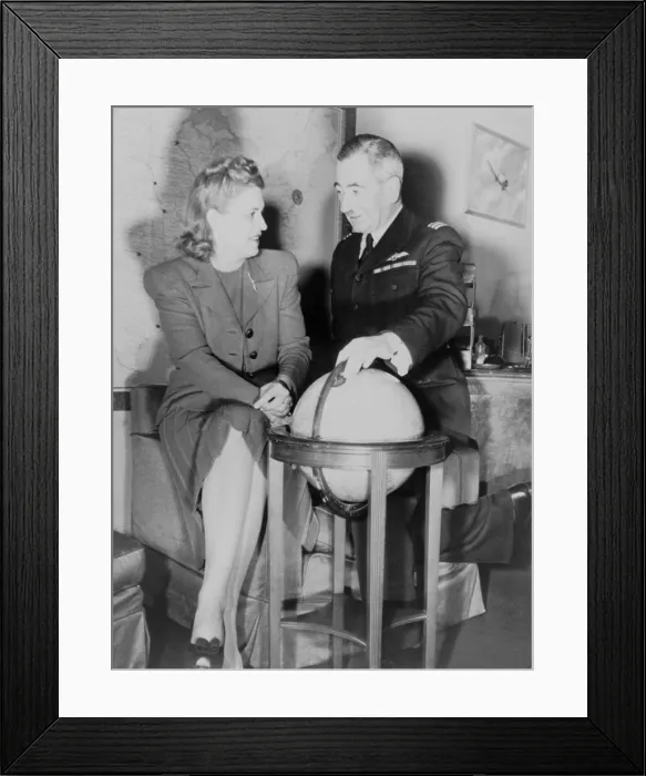 Framed Print : Aviator Jacqueline Cochran with Capt. Norman Edgar, from the British Transport Auxiliary Service Framed Print : Aviator Jacqueline Cochran with Capt. Norman Edgar, from the British Transport Auxiliary Service