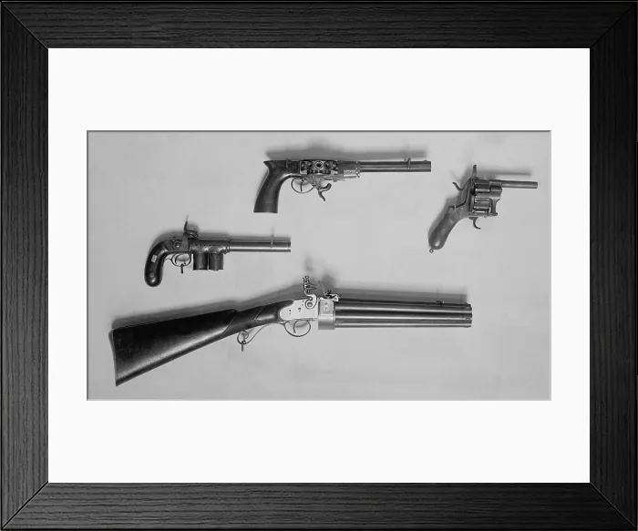 Framed Print : Historical Revolvers. Photo ca. 1910 Framed Print : Historical Revolvers. Photo ca. 1910