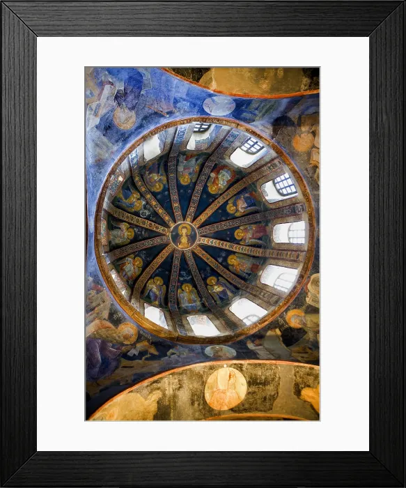 Framed Print : TURKEY. Istanbul. Kahriye Camii (Chora Church). Virgin and Child, north dome of the inside narthex. Fresco paintings in the dome of the funerary room. 14th century Framed Print : TURKEY. Istanbul. Kahriye Camii (Chora Church). Virgin and Child, north dome of the inside narthex. Fresco paintings in the dome of the funerary room. 14th century