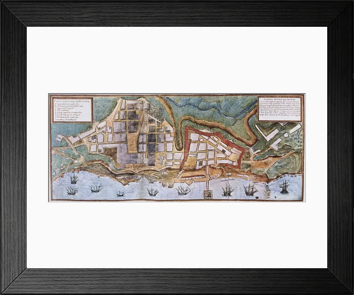 Framed Print : Brazil (17th c.). Salvador of Bahia. The city and the harbour. Engraving. - J. Bedmar / Iberfoto / Everett Collection (372857)**US SALES ONLY**