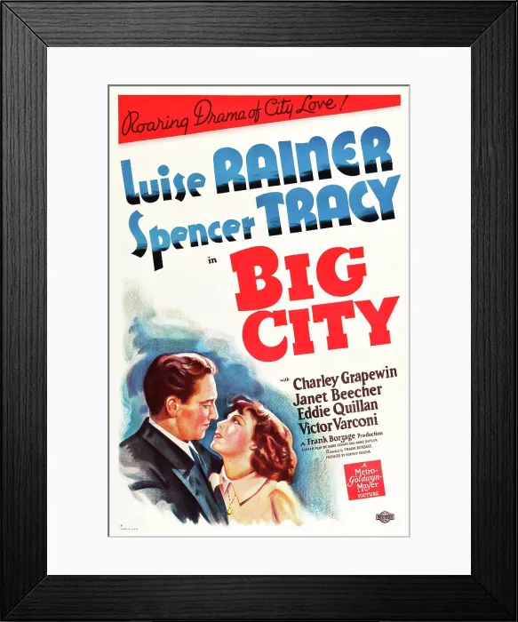 Framed Print : BIG CITY, US poster art, from left: Spencer Tracy, Luise Rainer, 1937