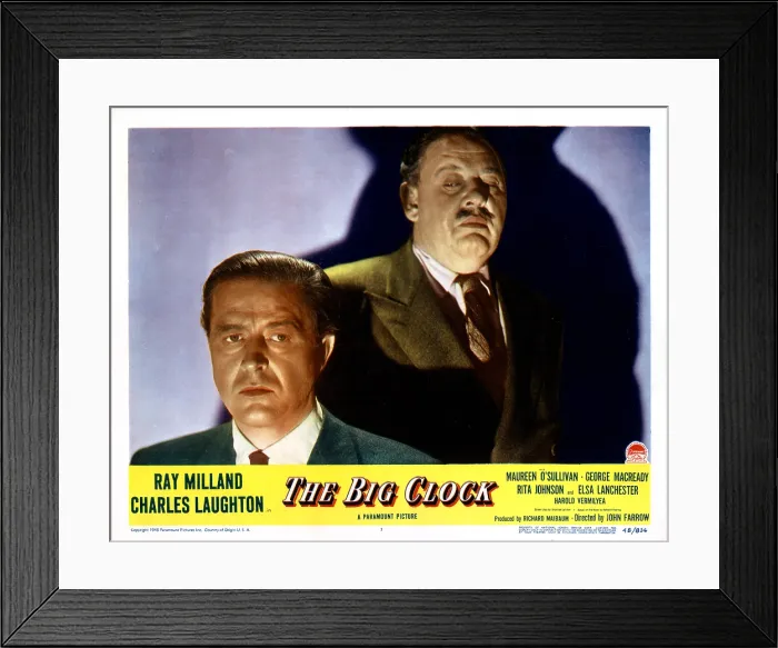 Framed Print : THE BIG CLOCK, from left: Ray Milland, Charles Laughton, 1948