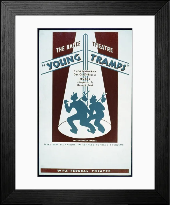 Framed Print : Poster for WPA Federal Theater Project, Young Tramps 1936-37. (BSLOC_2013_7_95)