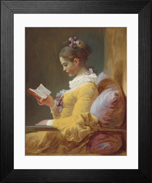 Framed Print : Young Girl Reading, by Jean-Honore Fragonard, c. 1770, French painting, oil on canvas