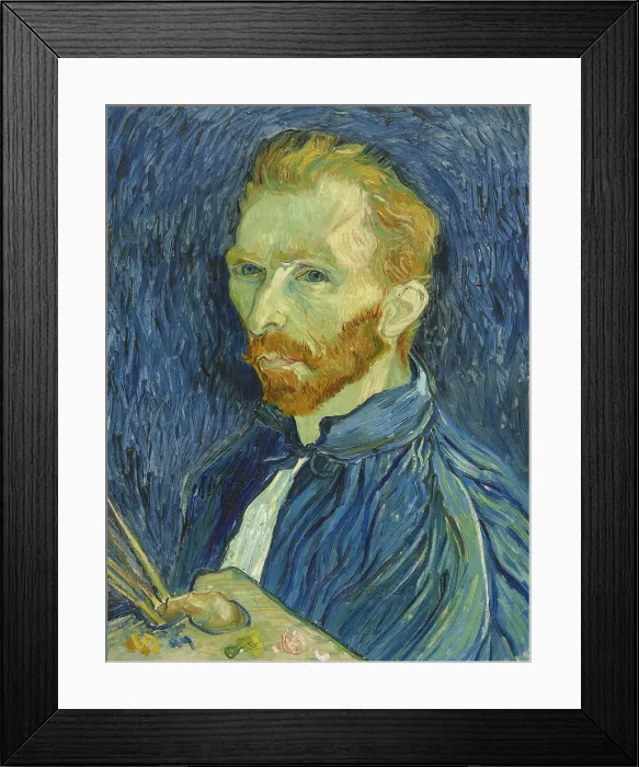 Framed Print : Self-Portrait, by Vincent van Gogh, 1889, Dutch Post-Impressionist painting, oil on canvas