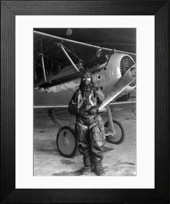 Framed Print : Test pilot Paul King in a fur lined leather flying suit and oxygen mask before take off, Oct. 17, 1925. He will fly the NACA Vought VE-7, from Langley Field, Hampton, Virginia Framed Print : Test pilot Paul King in a fur lined leather flying suit and oxygen mask before take off, Oct. 17, 1925. He will fly the NACA Vought VE-7, from Langley Field, Hampton, Virginia