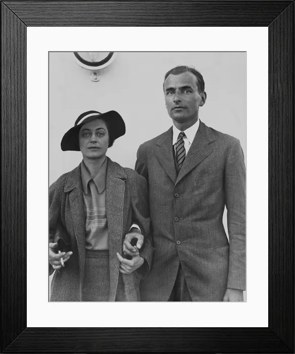 Framed Print : Herbert S. Agar arriving in New York on the S.S. Olympic, with his wife, June 5, 1934 Framed Print : Herbert S. Agar arriving in New York on the S.S. Olympic, with his wife, June 5, 1934
