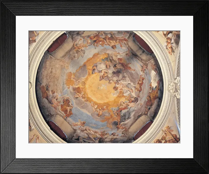 Framed Print : Preti Mattia, The Virgin and Christ in Glory, 1652 - 1653, 17th Century, fresco, Italy, Emilia Romagna, Modena Framed Print : Preti Mattia, The Virgin and Christ in Glory, 1652 - 1653, 17th Century, fresco, Italy, Emilia Romagna, Modena